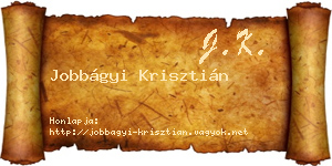 Jobbágyi Krisztián névjegykártya